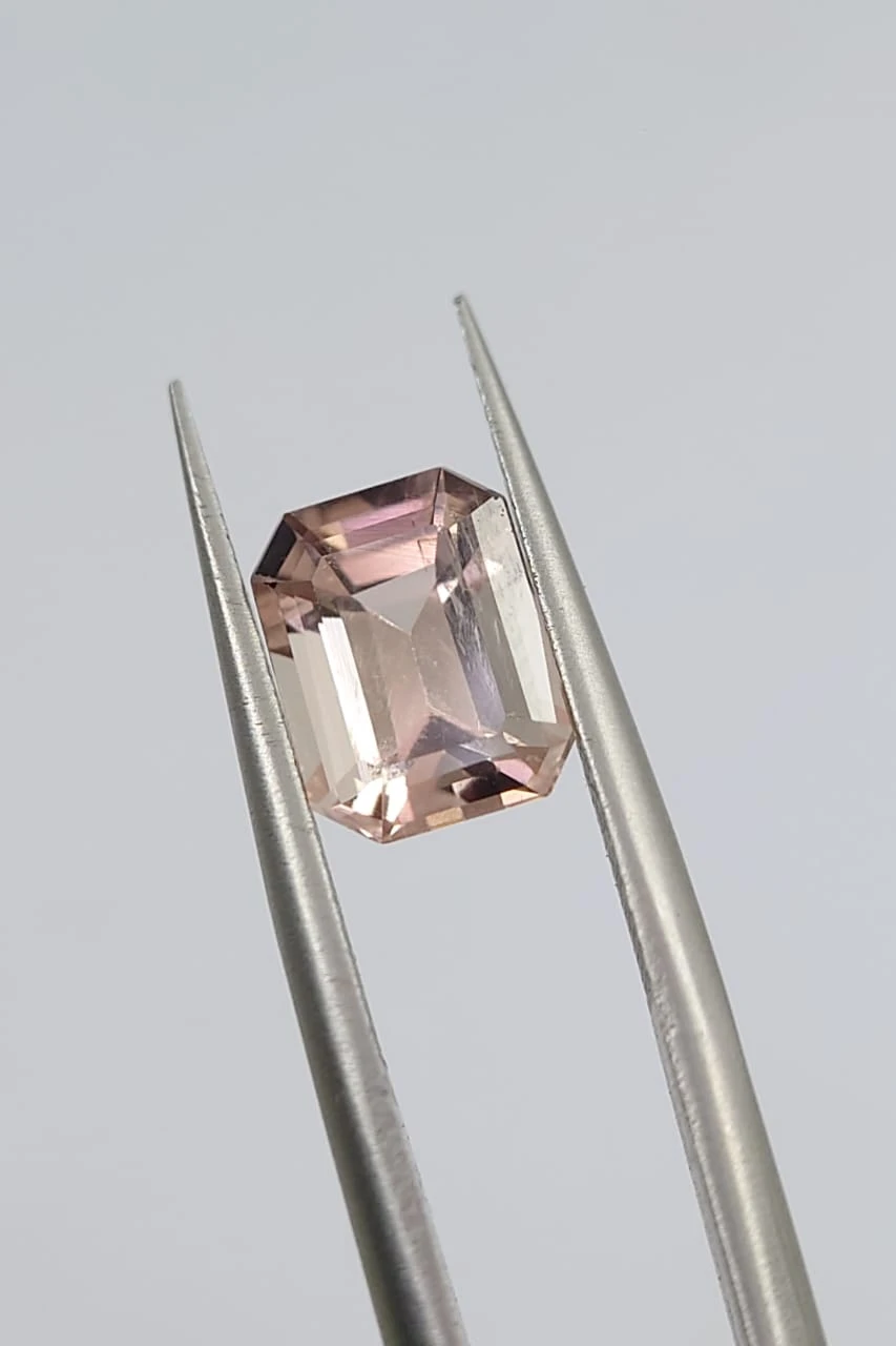 2ct Natural Peach Tourmaline Emerald Cut Loose Gemstone From Afghanistan — view 5